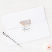 Pearl roos goudmarmer agate kalligrafie bedankt vierkante sticker (Envelop)
