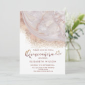 Pearl roos goudmarmer agate kalligrafie kaart (Staand voorkant)