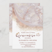 Pearl roos goudmarmer agate kalligrafie kaart (Voorkant / Achterkant)