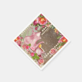 Pearl Roos Tea Party Vrijgezellenfeest Servetten (Hoek)