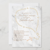 Pearl Rosary Beads First Heilige Communie Kaart (Voorkant)