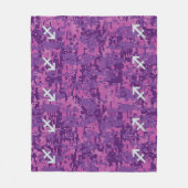 Pearl Sagittarius Zodiac Sign Fuchsia Digital Camo Fleece Deken (Voorkant)