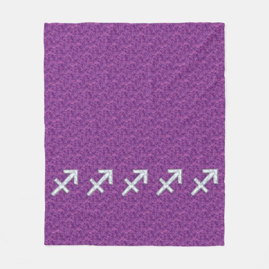 Pearl Sagittarius Zodiac Sign Fuchsia Digital Camo Fleece Deken (Voorkant)