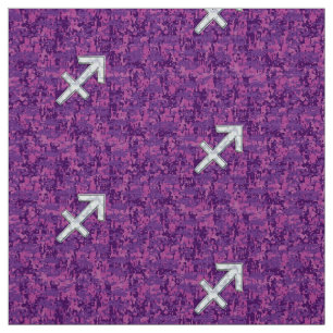 Pearl Sagittarius Zodiac Sign Fuchsia Digital Camo Stof