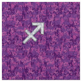 Pearl Sagittarius Zodiac Sign Fuchsia Digital Camo Stof (Close Up)