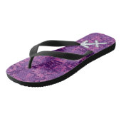 Pearl Sagittarius Zodiac Sign Fuchsia Digital Camo Teenslippers (Schuin)