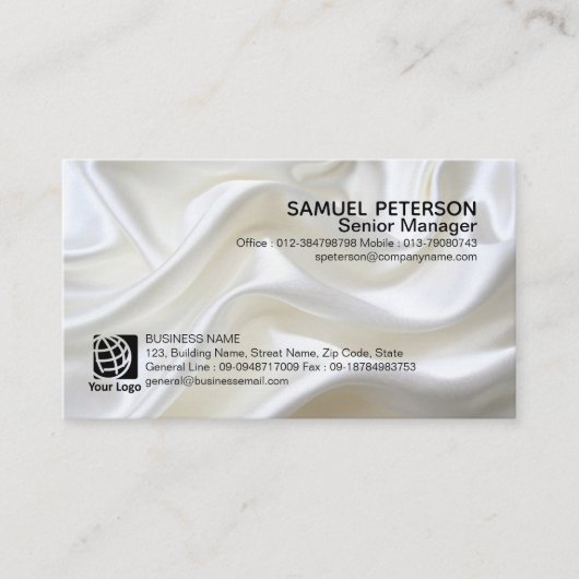 Pearl Satin Fabric Texture Professional Card Visitekaartje (Voorkant)