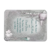 Pearl Seashell Beach Bruiloft Save The Date Magnet Magneet (Horizontaal)