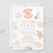 Pearl Seashell Creatures Roze Meisje Baby shower Kaart (Voorkant)