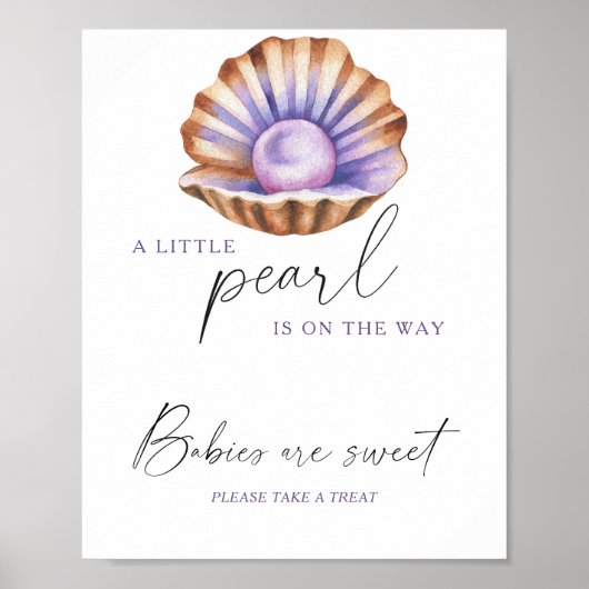 Pearl shell baby shower Baby's zijn lief Poster (Voorkant)