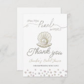 Pearl & Shell Pearlcore Miss naar MRS Vrijgezellen Bedankkaart (Voorkant / Achterkant)