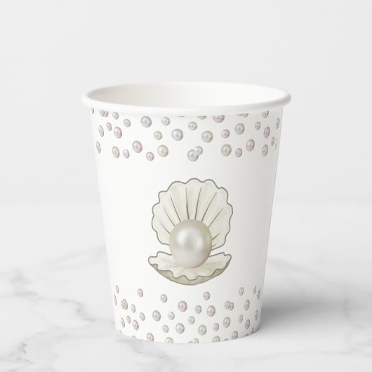 Pearl & Shell Pearlcore Miss naar MRS Vrijgezellen Papieren Bekers (Achterkant)