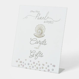 Pearl & Shell Pearlcore Miss naar MRS Vrijgezellen Reclamebord Met Voetstuk