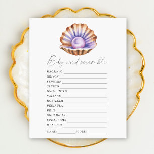 Pearl shell - Word scramble baby shower spel
