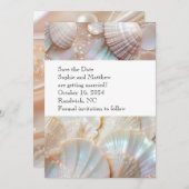 Pearl Shells Classic Elegant Save the Date Kaart (Voorkant / Achterkant)
