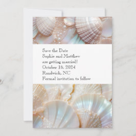 Pearl Shells Classic Elegant Save the Date Kaart