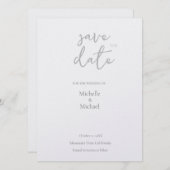 Pearl Shimmer Bruiloft Minimalistisch Modern Save The Date (Voorkant / Achterkant)