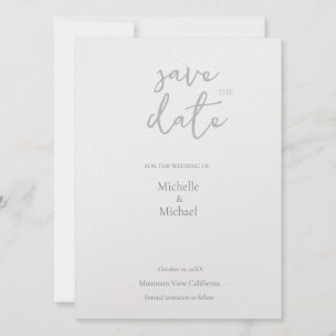 Pearl Shimmer Bruiloft Minimalistisch Modern Save The Date
