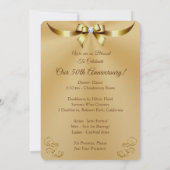Pearl Shimmer Golden Jubileum Invitations Kaart (Achterkant)