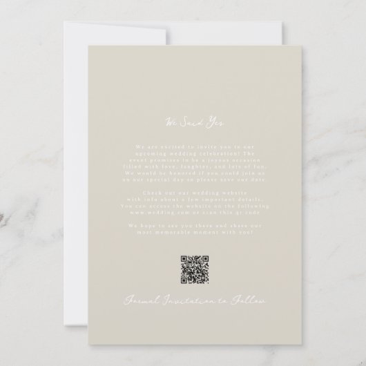 Pearl Shimmer Handgeschreven Elegant Eenvoudig Mod Save The Date (Achterkant)