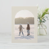 Pearl Shimmer Handgeschreven Elegant Eenvoudig Mod Save The Date (Staand voorkant)