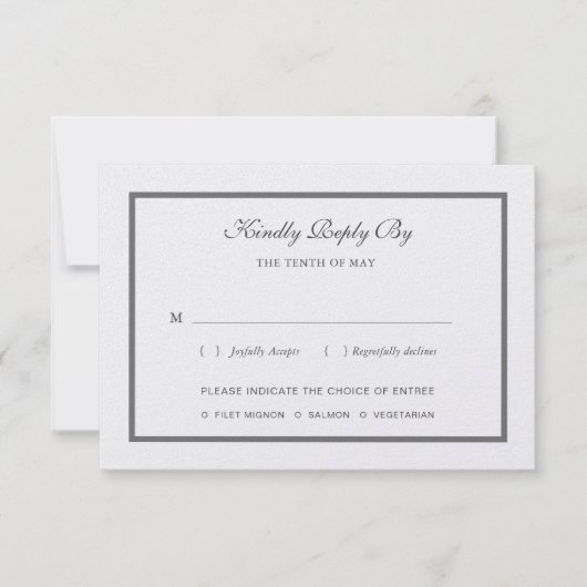 Pearl Shimmer Wedding RSVP-kaart RSVP Kaartje (Voorkant)