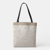 Pearl Silver Damask Pattern Canvas tas, groot Tote Bag (Achterkant)