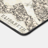 Pearl Silver Glitter Zebra Naam of monogram toevoe Bureaumat (Hoek)