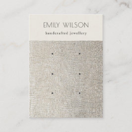 Pearl Silver Leather Texture 3 Earning Display Visitekaartje
