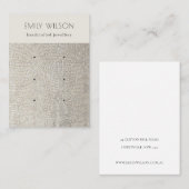 Pearl Silver Leather Texture 3 Earning Display Visitekaartje (Voorkant / Achterkant)