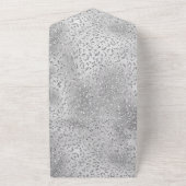 Pearl Silver Leopard Print Glitter All In One Uitnodiging (Buitenkant)