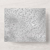 Pearl Silver Leopard Print Glitter All In One Uitnodiging (Achterkant)