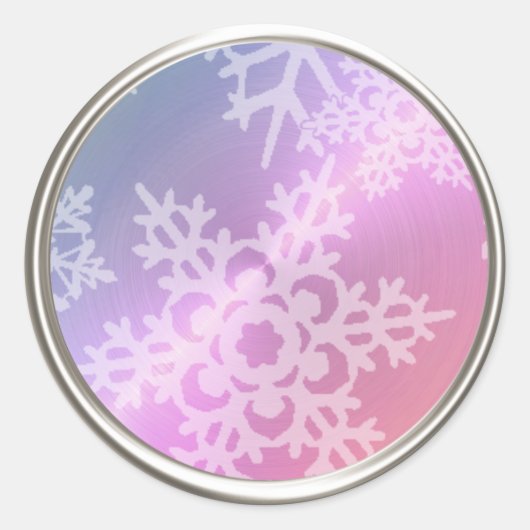 Pearl Snowflake Envelope Seal Ronde Sticker (Voorkant)