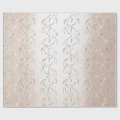 Pearl Sparkly Laurel Floral Silver Diamonds Cadeaupapier (Vlak)