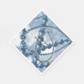 Pearl Strands Blue Wedding Paper Napkins Servet (Hoek)