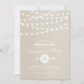 Pearl String Lights verlovingsfeestuitnodiging Kaart (Voorkant)
