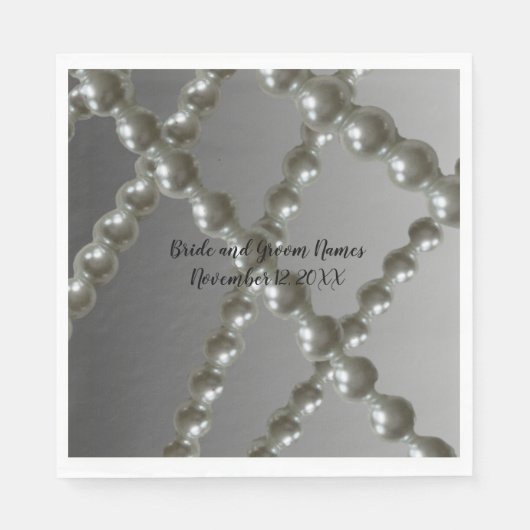 Pearl Strings Wedding Paper Napkins Servet (Voorkant)