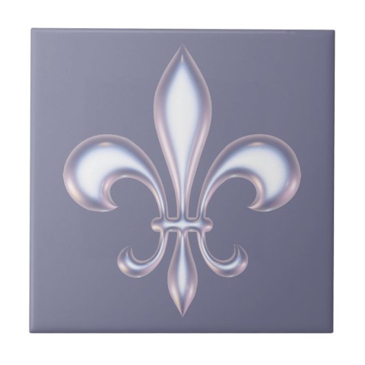 Pearl Style Fleur de Lis Tegeltje (Voorkant)