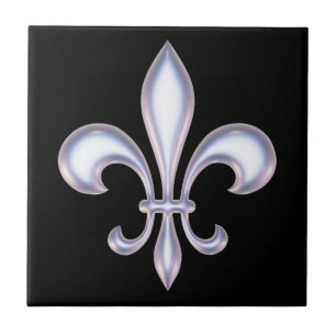 Pearl Style Fleur de Lis Tegeltje
