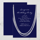 Pearl Surprise Birthday Party (1920) nodigt blauw  Kaart (Voorkant / Achterkant)