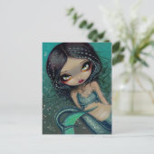 Pearl Swirl Mermaid Briefkaart (Staand voorkant)
