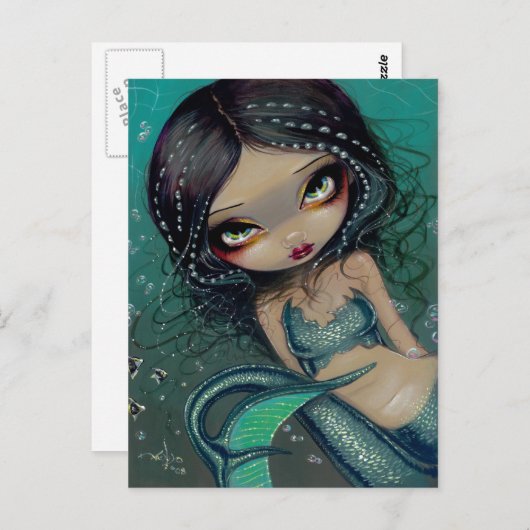 Pearl Swirl Mermaid Briefkaart (Voorkant / Achterkant)