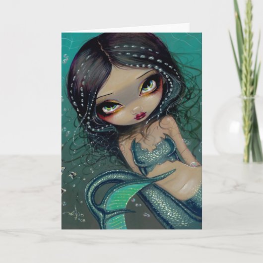 Pearl Swirl Mermaid Wenskaart Kaart (Voorkant)