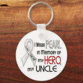 Pearl ter nagedachtenis van mijn oom Lung Cancer Sleutelhanger (Voorkant)