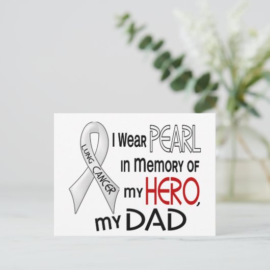 Pearl ter nagedachtenis van mijn vader longkanker briefkaart (Staand voorkant)