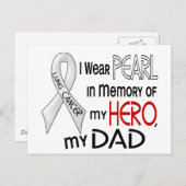 Pearl ter nagedachtenis van mijn vader longkanker briefkaart (Voorkant / Achterkant)