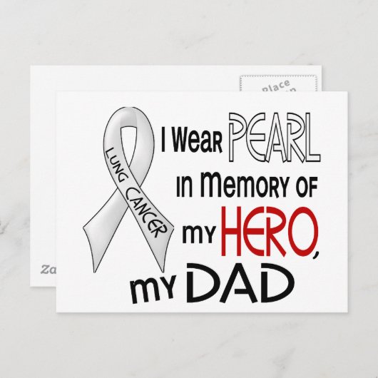 Pearl ter nagedachtenis van mijn vader longkanker briefkaart (Voorkant / Achterkant)