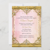 Pearl Tiara Quinceanera Invite Kaart (Achterkant)