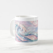 Pearl Tide Pastel Abstract Wave Mok (Voorkant links)