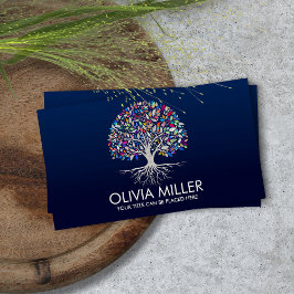 Pearl Tree of life - kleurrijke bladeren Visitekaartje